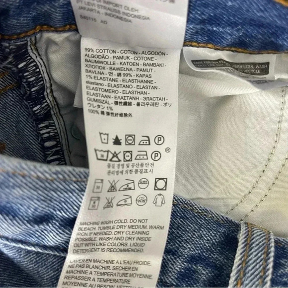 Levi's Raw Hem Button Fly Straight Leg Jeans Size 27 White Oak Cone Denim - Picture 3 of 10